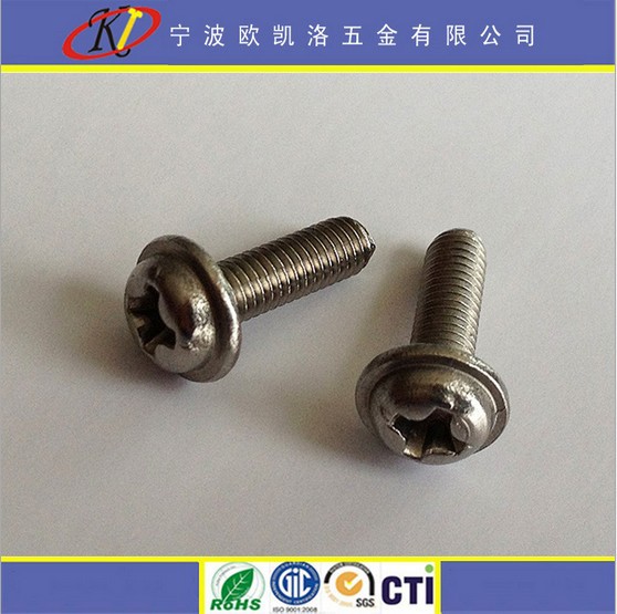 厂家直销 供应不锈钢十字盘头带垫机械螺钉 可定制