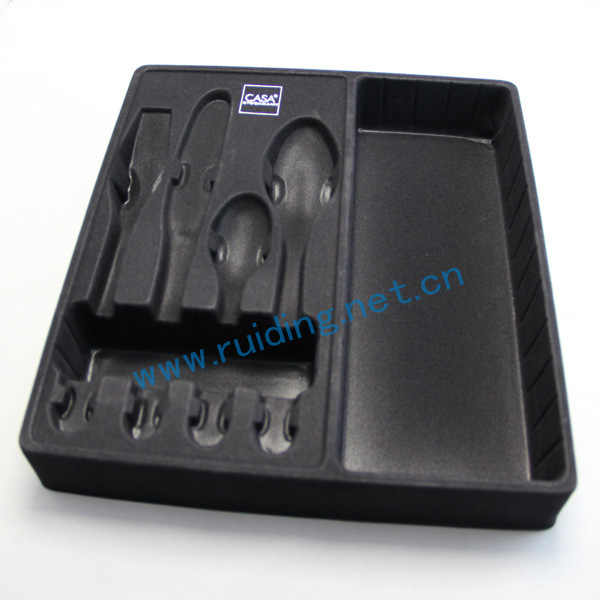 植绒餐具内托，多种植绒颜色可选 吸塑包装盒