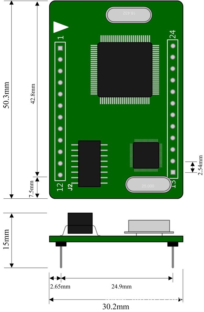 1口TTL外觀尺寸圖