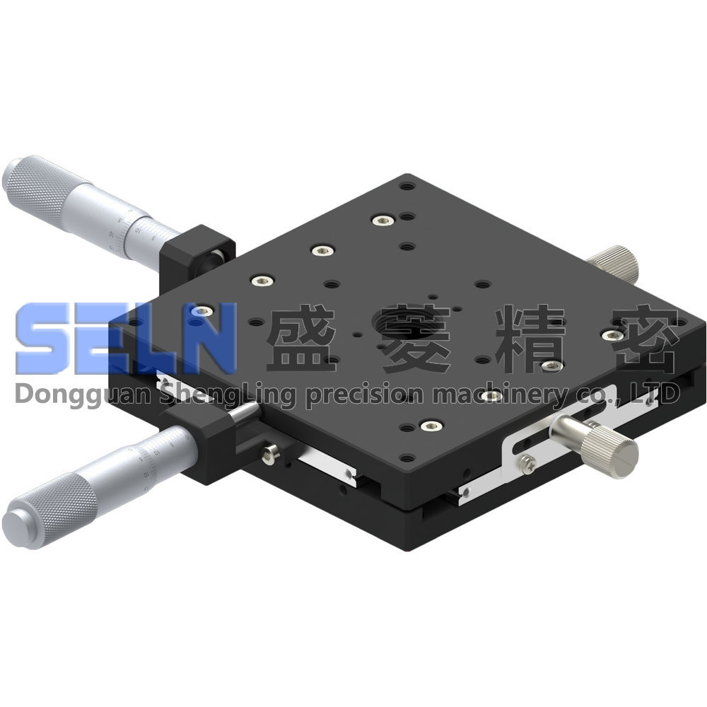 供应  XY轴LY100-CB超薄型交叉导轨微调架可调平台 手动位移滑台