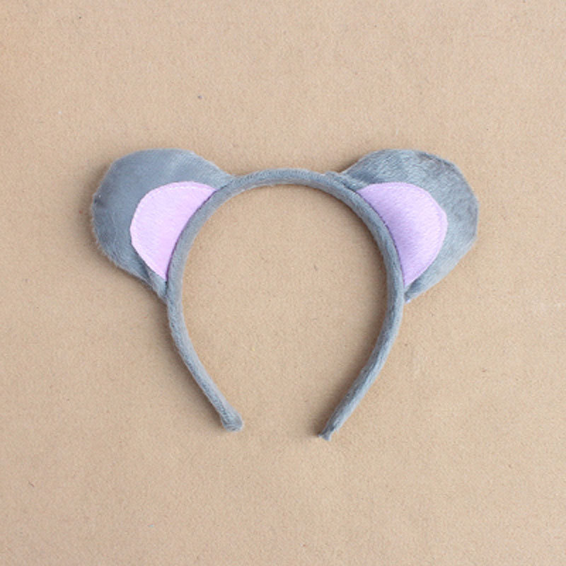 Diadema de juguete de rendimiento infantil Gris Ratón diadema arco animal cola conjunto de tres piezas traje una generación