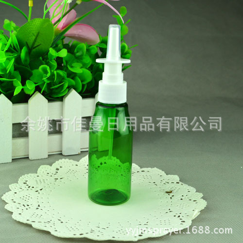 绿色瓶用瓶 塑料摇杆喷瓶 新款异形塑料瓶 现货喷瓶60ml