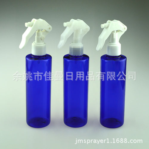 250ml透明蓝色瓶 PET透明喷雾分装瓶 