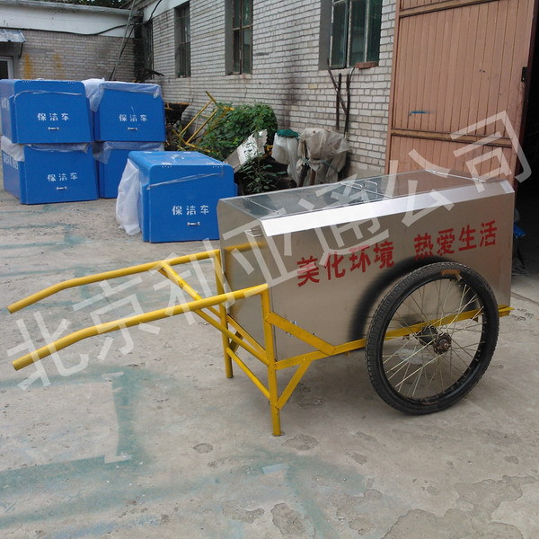 0.5立方不锈钢手推保洁车、小区物业街道环卫手推垃圾车