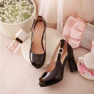 Корейский стиль элегантный PU Сумка водонепроницаемая платформа толстый каблук высокий каблук сандалии JGB2014N000285