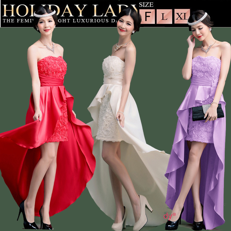 [Special Clearance] Elegant Rose Lace Flower Swinging Dovetail Slim-fit Banquet Bridesmaid Dress Long Female 2362
