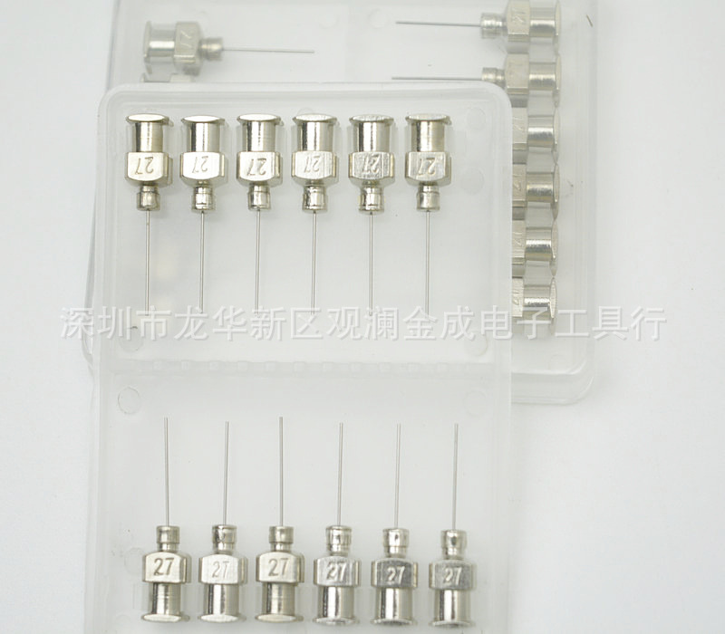 厂家批发全不锈钢针头平口点胶针头全金属点胶针头针筒27G