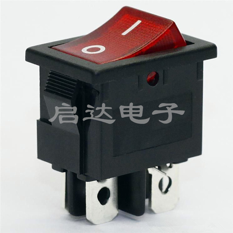 供应船型开关KCD1-104 15*21带灯四脚船型开关