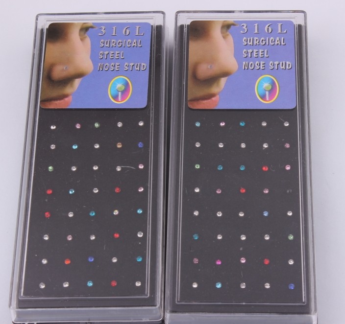 Fashionable Stainless Steel Nose Studs Korean Style Jewelry Invisible Small Earrings Colorful Nose Studs Wholesale detail image 8