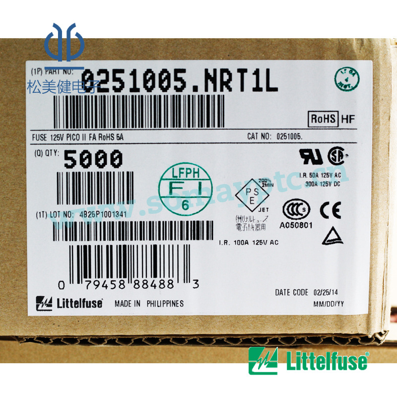 电阻式保险丝0251005.NRT1L/0253力特Littelfuse 一级代理商进口