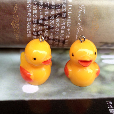 韓國飾品 樹脂 創意 可愛黃小鴨手機鏈  手機挂件廠家批發