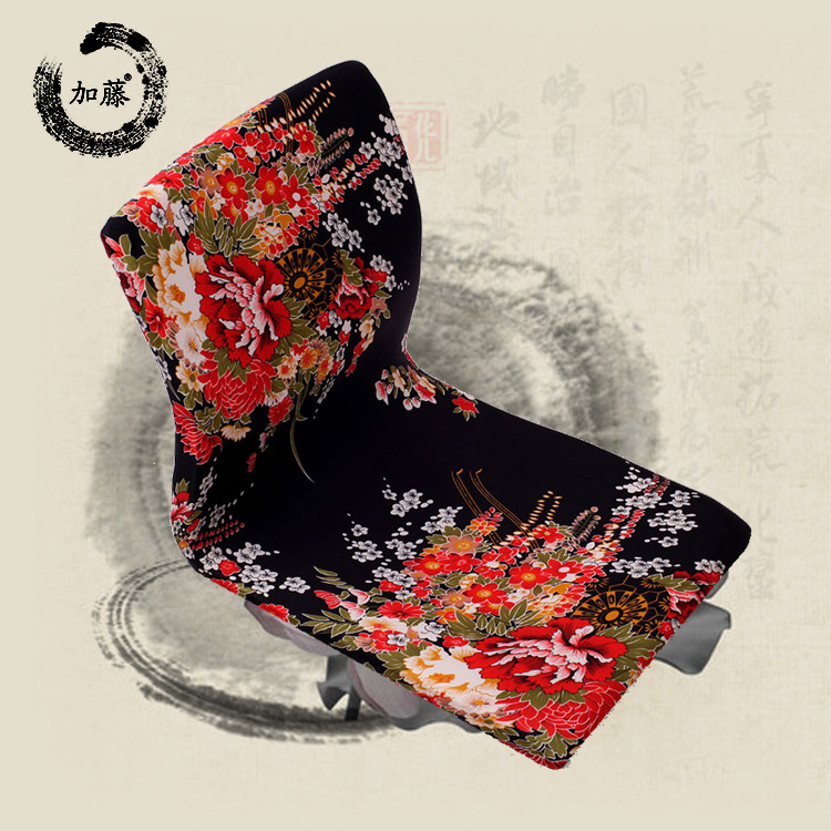 厂家生产 加藤榻榻米椅子 日式新款黑色百花争艳曲木和室椅|ru