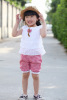 Summer trousers with bow, set, children's clothing, wholesale