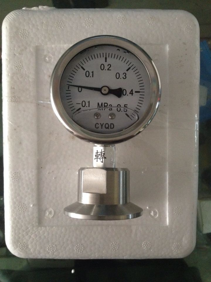 卡箍式隔膜压力表耐震隔膜压力表 YN60 -0.1-0.5MPA
