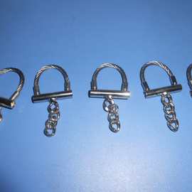 厂家供应钢丝钥匙扣 精美不锈钢钢丝含链条装饰包包公仔挂钩挂扣
