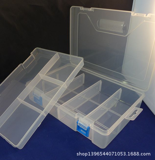 双层8格透明塑料盒收纳盒  首饰盒  渔具盒 小五金工具盒