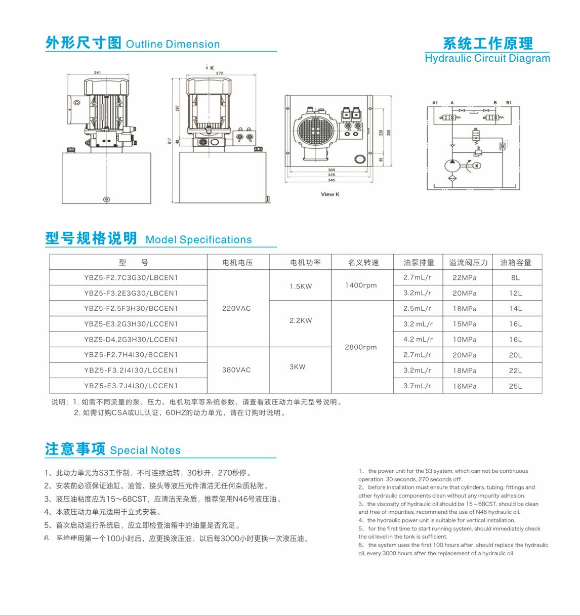 大剪升降机用动力单元产品说明