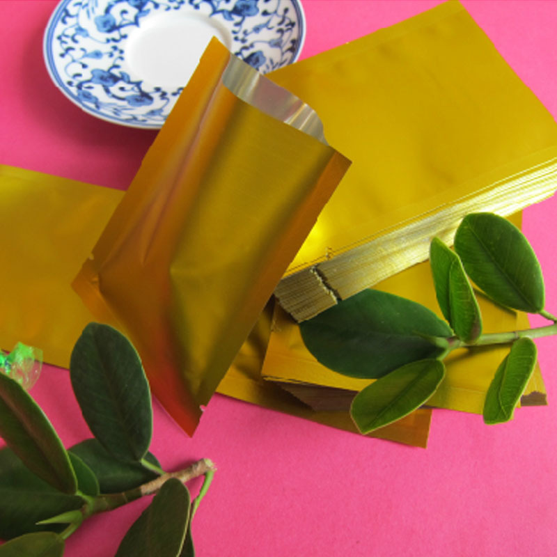 9*13cm粉粉包装袋 药品袋 咖啡袋 茶叶袋 真空袋 金色哑铝袋 1个