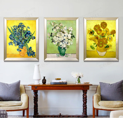 梵高油画 向日葵静物 唯美版画客厅装饰画有框画静物花卉名画|ms