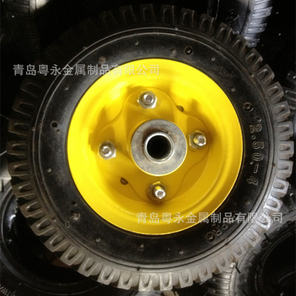 2.50-4橡胶充气轮 轮子厂家 250-4工具车轮 8寸充气轮 橡胶轮子