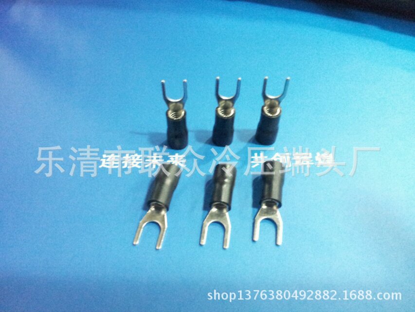 【紫铜SV】Y型接线端头SV3.5-5叉形预绝缘端头接线鼻铜耳