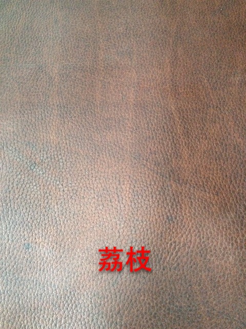 义乌真皮 牛皮头层蜡面荔枝纹 棕色疯马 油蜡 厂家直销 来样订做