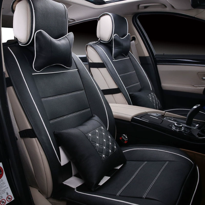 Новая Автомобильная подушка оптом Four Seasons General Высококачественная бамбуковая кожаная наволочка из древесного угля Автомобильные принадлежности Черно-белая клетка