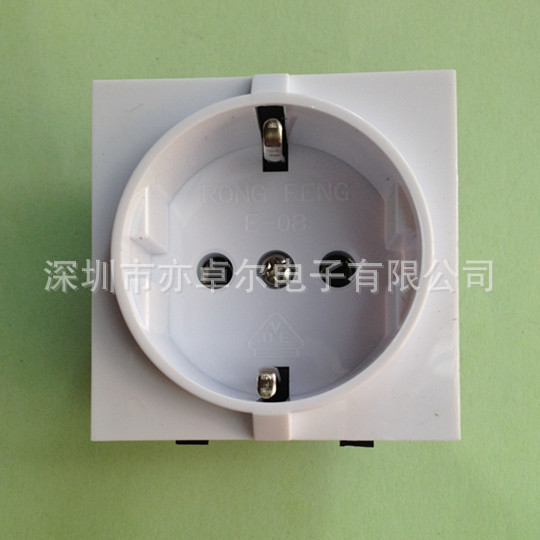 台湾荣丰RONGFENG原装德式欧规电源插座E-08有欧规认证250V16A