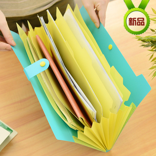 Korean stationery 8-fold folder A4 folder PP file storage folder test paper classification accordion bag wholesale