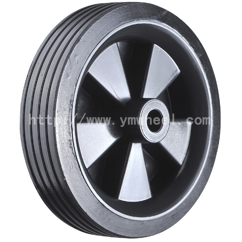 厂家供应5寸实心橡胶行李车橡塑轮子 空压机， 橡塑轮子 脚轮