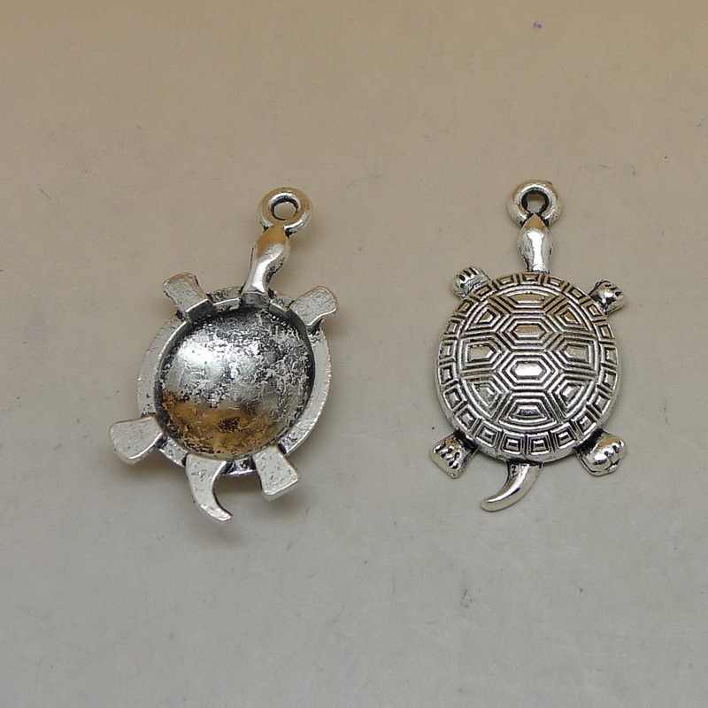A4554 turtle 1000g/250 PCs/Pack 4G 34x19mm animal diy hand necklace earrings pendant alloy
