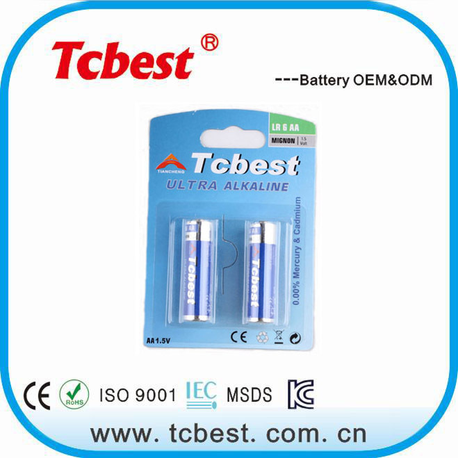 Tcbest 环保5号碱性电池AA LR6  玩具遥控器电池 KC认证 精装挂卡