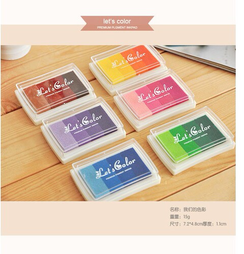 Stationery Wholesale Cute Colorful Large Ink Pad 4 Color Gradient Ink Pad
