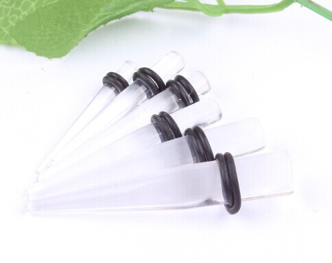Trendy Acrylic Ear Expander Clear Pointed Cone Ear Stretcher Non-Mainstream Auricle Piercing Jewelry detail image 7