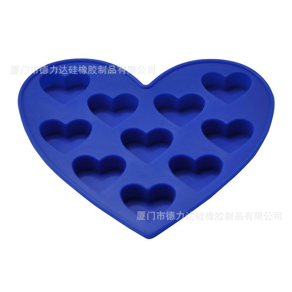 加工生产心形硅胶巧克力模具 冰棒模型 网络黑色硅胶垫
