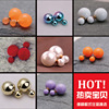 Double-sided earrings from pearl, European style, simple and elegant design, wholesale