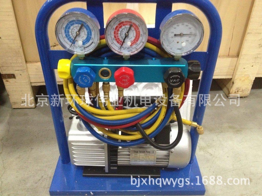 汽车空调冷媒便携式抽真空加注机(三表）JS-1500-5