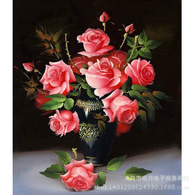 new pattern DIY Diamonds Round diamond vase rose Diamonds Stick drill a living room Cross stitch Diamonds Manufactor