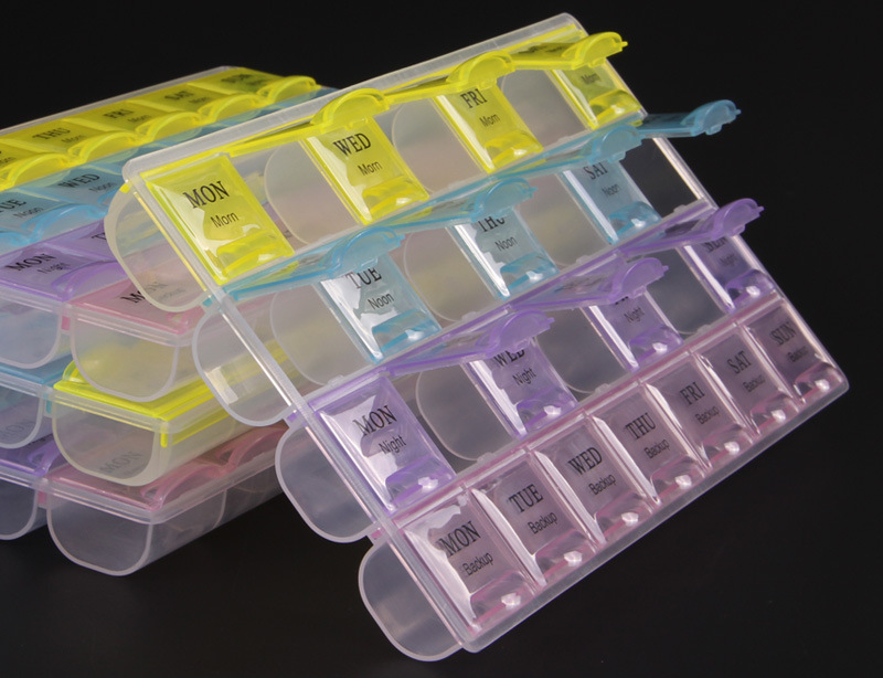 28 Slots Storage Weekly Pill MediPlanner Organizer 4 Times a Day Case
