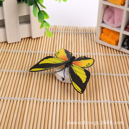 Colorful LED Luminous Butterfly Night Light Stickable Simulated Butterfly Luminous Night Market Street Stall Children's Wholesale