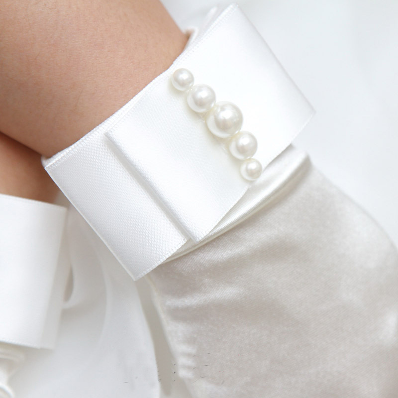Women'S Gender Women's Simple Style Solid Color Satin Gloves 1 Pair