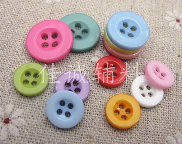 彩色宽边4眼树脂纽扣 衬衫钮扣儿童纽扣 DIY扣子10/13/15MM 
