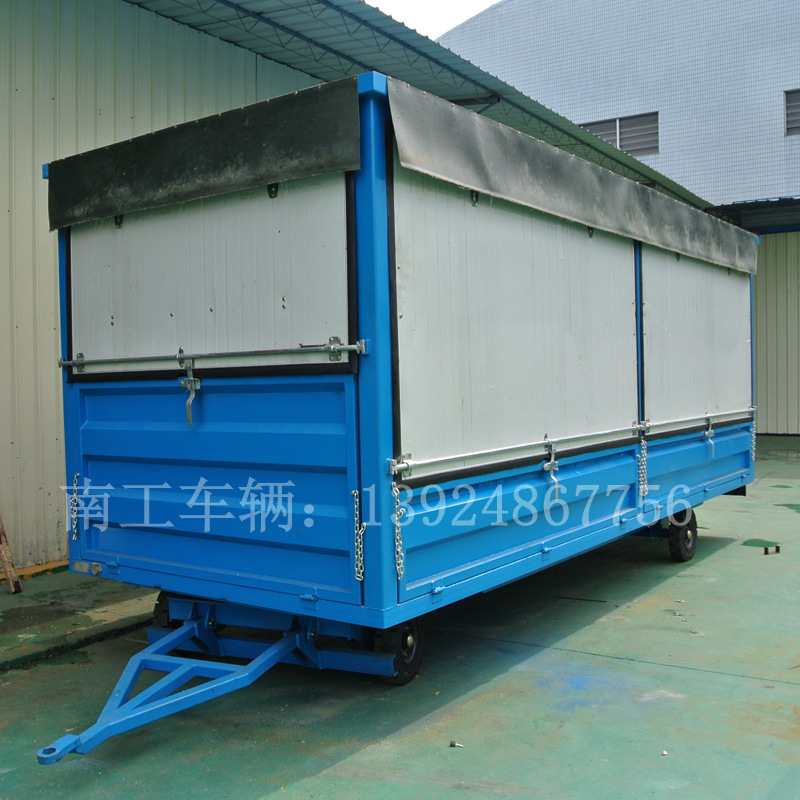 广东平板拖车厂家直销厢式平板拖车牵引移动式全挂拖车