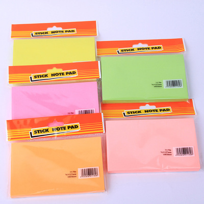 wholesale 76x125 Sticky Large Everything autohesion Note paper Forget things colour Scratch Pad 100 Zhang