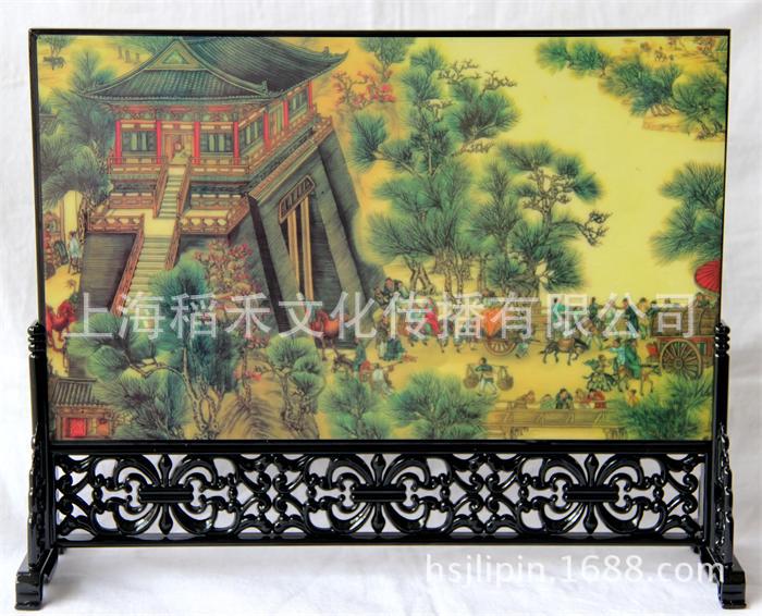 台屏 清明上河图 背面
