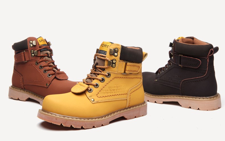 Waterproof Leather Work Boots For Men Winter Fleece Lined_voghion.com