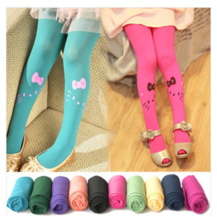 Cat Romper socks pantyhose for girl flower kitten candy color ballet princess stage performance gift leggings for kids