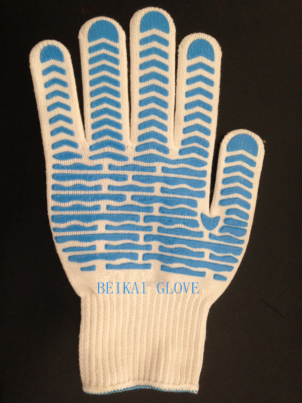 批发十针点塑胶手套手部防护手套 防滑耐磨环保塑胶手套外贸手套|ru