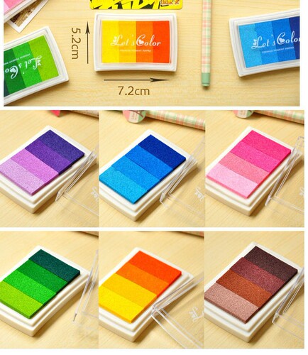 Stationery Wholesale Cute Colorful Large Ink Pad 4 Color Gradient Ink Pad