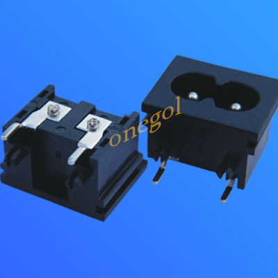 C8插座 22.5*17.5* 电源8字插座   直脚/弯脚8字插座  黑色/白色